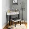 Inspired Home Milano Mirrored Vanity Set-2 Drawers-2 Piece Set-Corner Option-